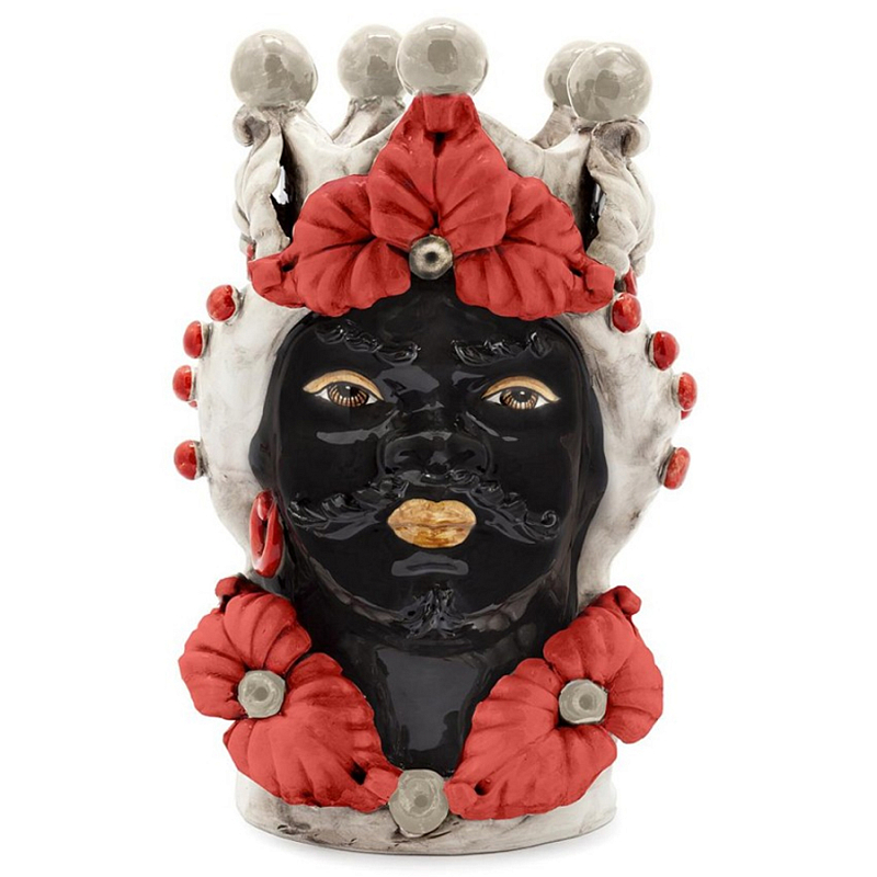 Ваза Vase Moro Man Eve Red Черный Бежевый Красный Ваза Vase Moro Man Eve Red Черный Бежевый Красный в Липецке | Loft Concept