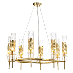 Люстра подвесная круглая с 8-ю цилиндрическими плафонами из стекла LIAISON варинант исполнения - 4 | Loft Concept в Липецке