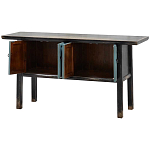 Деревянная консоль в китайском стиле с дверцами голубая Qin Console Table Blue варинант исполнения - 3 | Loft Concept в Липецке