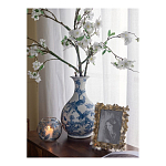 Ваза с мотивами цветущего сада с попугаями Blue Vase Inspired by Nature варинант исполнения - 7 | Loft Concept в Липецке