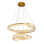 Светодиодная двухъярусная кольцевая люстра из хрусталя и стали и с пультом для регулировки света Maude Crystal Light варинант исполнения - 4 | Loft Concept в Липецке