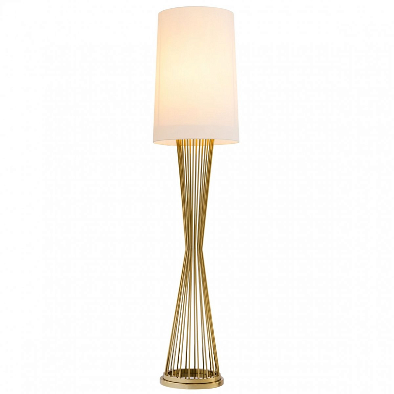 Торшер Eichholtz Floor Lamp Holmes Белый Глянцевое золото Торшер Eichholtz Floor Lamp Holmes Белый Глянцевое золото в Липецке | Loft Concept