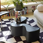 Дизайнерский журнальный стол чёрный изогнутой формы Alefy варинант исполнения - 1 | Loft Concept в Липецке