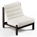 Кресло с деревянным каркасом и обивкой из белой ткани букле Medieval Furniture варинант исполнения - 1 | Loft Concept в Липецке