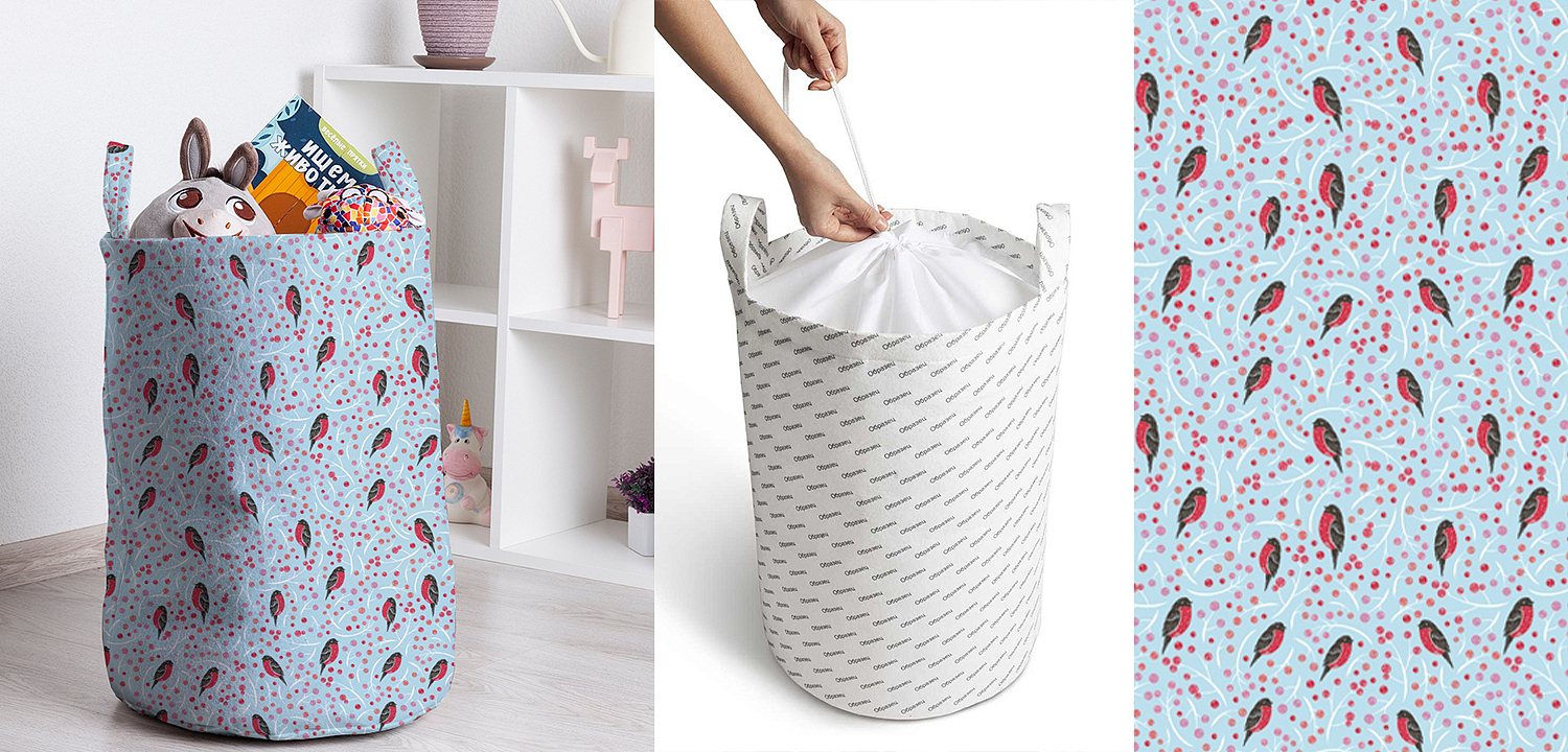 Корзина Bullfinches Pattern Basket Корзина Bullfinches Pattern Basket - Loft-Concept в Липецке