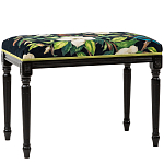 Банкетка из натурального бука черная с изображением птиц и цветов Blooming Birds2 варинант исполнения - 1 | Loft Concept в Липецке