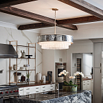 Люстра круглая с подвесками из текстурированного стекла молочного цвета Hinkley варинант исполнения - 8 | Loft Concept в Липецке