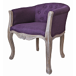 Кресло низкое в стиле прованс Louis French Armchair purple flax варинант исполнения - 1 | Loft Concept в Липецке