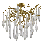 Люстра потолочная с прозрачными стеклянными подвесками в форме капель Droplet Chandelier варинант исполнения - 2 | Loft Concept в Липецке