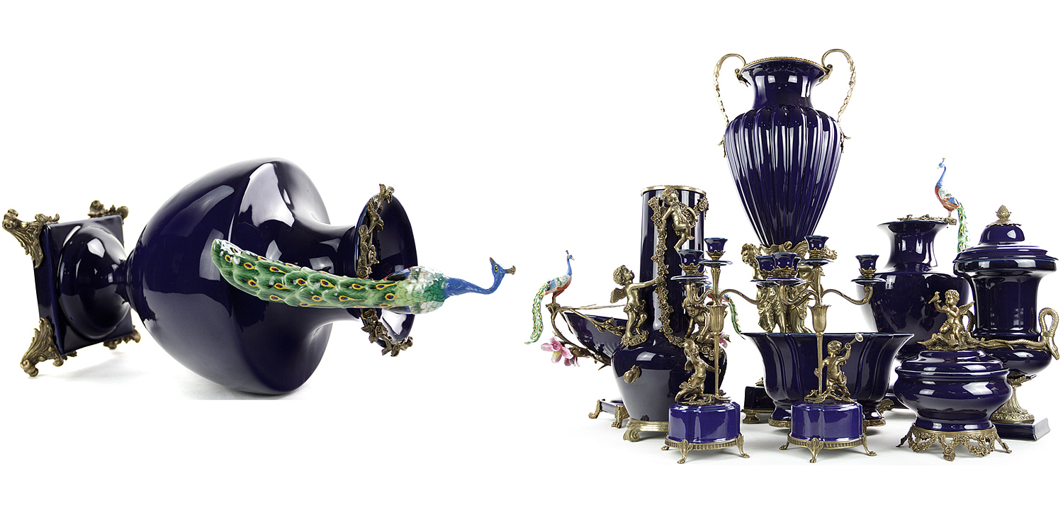 Ваза Selenia Blue Vase Peacock Ваза Selenia Blue Vase Peacock - Loft-Concept в Липецке