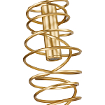 Подвесной светильник светодиодный из металла со спиральным декоративным элементом золотой Metal Spiral варинант исполнения - 3 | Loft Concept в Липецке