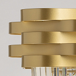 Люстра цвета матового золота с металлическими лентами и длинными прозрачными подвесками Gilded Waves варинант исполнения - 7 | Loft Concept в Липецке