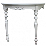 Консоль настенная полукруглая из массива бука с легкими потертостями White Provence варинант исполнения - 1 | Loft Concept в Липецке