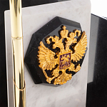 Настольный письменный набор из мрамора и змеевика с гербом России Marble Accessory варинант исполнения - 3 | Loft Concept в Липецке