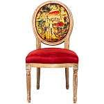 Стул из натурального бука красное с цветным принтом Impressionism in Color варинант исполнения - 1 | Loft Concept в Липецке