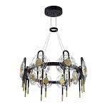 Люстра подвесная круглая черного цвета с круглыми прозрачными плафонами Virelia  варинант исполнения - 5 | Loft Concept в Липецке