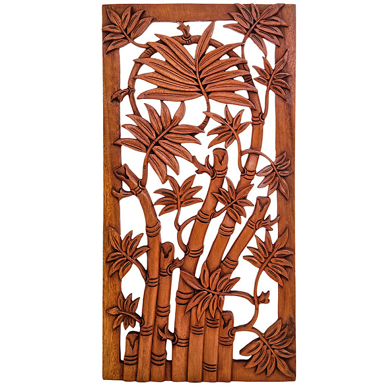 Панно из дерева Bamboos Panel With Trees Коричневый в Липецке | Loft Concept 