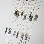 Люстра с прямоугольными плафонами из хрусталя Esme Rectangular Crystal Chrome Chandelier варинант исполнения - 2 | Loft Concept в Липецке