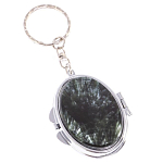 Зеркало брелок карманное двухстороннее из натурального камня Серафинит Stone Mirrors варинант исполнения - 1 | Loft Concept в Липецке