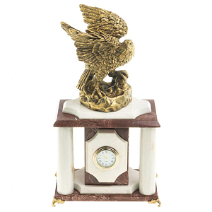 Часы настольные из натурального камня с декором в виде орла Eagle Stone Clock
