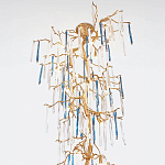 Люстра с голубыми и прозрачными подвесками в форме капель Blue Drop Chandelier варинант исполнения - 1 | Loft Concept в Липецке