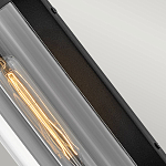 Настенный фонарь в индустриальном стиле с вытянутым цилиндрическим плафоном из прозрачного стекла и черным корпусом Hinkley варинант исполнения - 3 | Loft Concept в Липецке