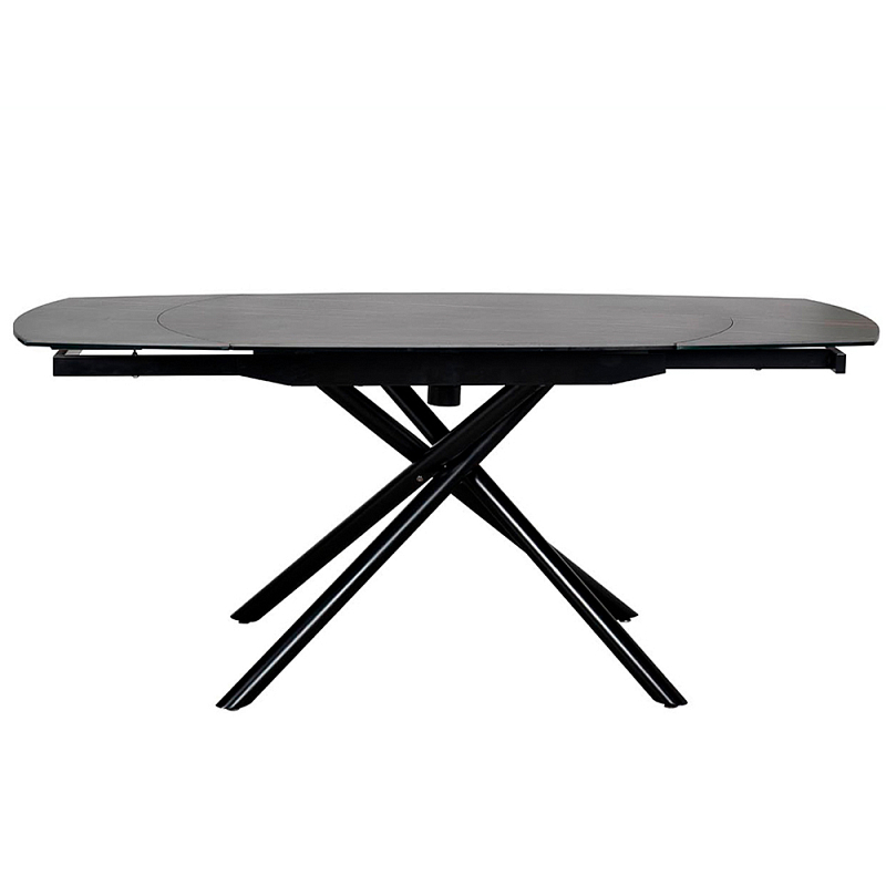 Стол обеденный раскладной круглый Folding Ceramic Table Черный Стол обеденный раскладной круглый Folding Ceramic Table Черный в Липецке | Loft Concept