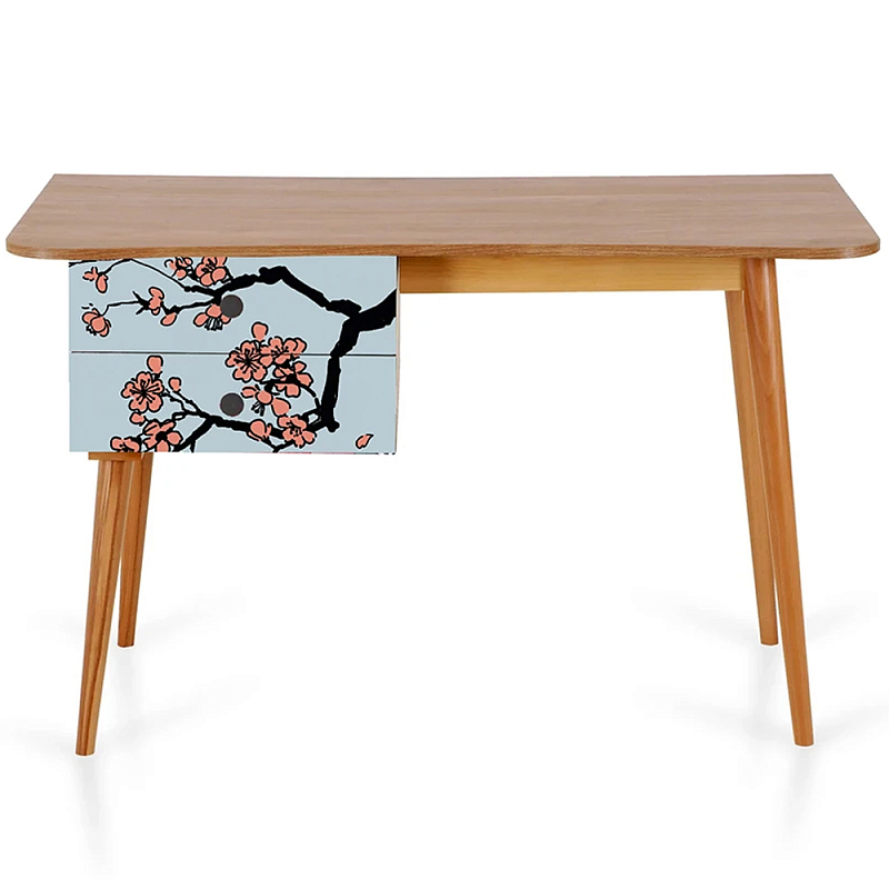 Письменный стол с принтом на ящиках Elise Desk Древесина Мульти Письменный стол с принтом на ящиках Elise Desk Древесина Мульти в Липецке | Loft Concept