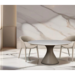 Стол обеденный круглый мраморный на бежевом основании Valedmir варинант исполнения - 5 | Loft Concept в Липецке