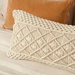 Чехол на подушку с макраме бежевого цвета Macrame варинант исполнения - 5 | Loft Concept в Липецке