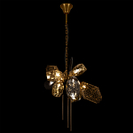 Люстра подвесная со стеклянными плафонами из дымчатого и золотистого с тремя вертикальными подвесками Gilded Mirage  варинант исполнения - 3 | Loft Concept в Липецке