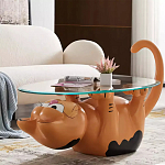 Дизайнерский журнальный стол с основанием в виде кота Bivan варинант исполнения - 1 | Loft Concept в Липецке