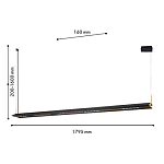 Подвесной светильник линейный вытянутой формы с черным матовым корпусом и золотистыми акцентами Line Pendant варинант исполнения - 2 | Loft Concept в Липецке