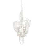 Люстра белая в форме спирали с декором из круглых деревянных бусин White Wooden Beads варинант исполнения - 2 | Loft Concept в Липецке