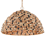 Подвесной светильник в форме купола из деревянных бусин Wooden Beads варинант исполнения - 1 | Loft Concept в Липецке