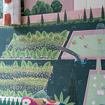 Обои ручная роспись Mahal Garden Original colourway on blue painted Xuan paper варинант исполнения - 4 | Loft Concept в Липецке