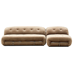 Дизайнерский угловой диван с велюровой светло-коричневой обивкой Fosse Sofa варинант исполнения - 1 | Loft Concept в Липецке