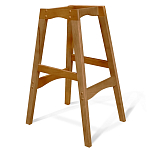 Барный стул со спинкой и подлокотниками на 4-х деревянных ножках Кремовый Велюр Ava Charm варинант исполнения - 5 | Loft Concept в Липецке