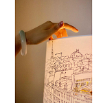 Настольная лампа с принтом на белом тканевом абажуре Roof Garden Lamp варинант исполнения - 1 | Loft Concept в Липецке