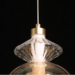 Подвесной светильник с вертикальной композицией из прозрачных и янтарных стеклянных шаров и ромбов Gabriel Scott Luna варинант исполнения - 19 | Loft Concept в Липецке