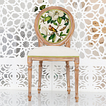 Стул бежевый из натурального бука с изображением птицы в саду Blooming Colored Birds варинант исполнения - 3 | Loft Concept в Липецке