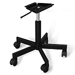 Стул с мягкой серой обивкой из велюра и подъемно-поворотным механизмом на черных колесиках Harper Gray варинант исполнения - 4 | Loft Concept в Липецке