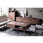 Кофейный стол из дерева с ящиком и нишей для хранения Coffee Walnut Table варинант исполнения - 2 | Loft Concept в Липецке