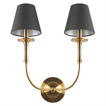 Бра с металлическим основанием бронзового цвета и 2-мя черными конусовидными абажурами Dignity варинант исполнения - 3 | Loft Concept в Липецке