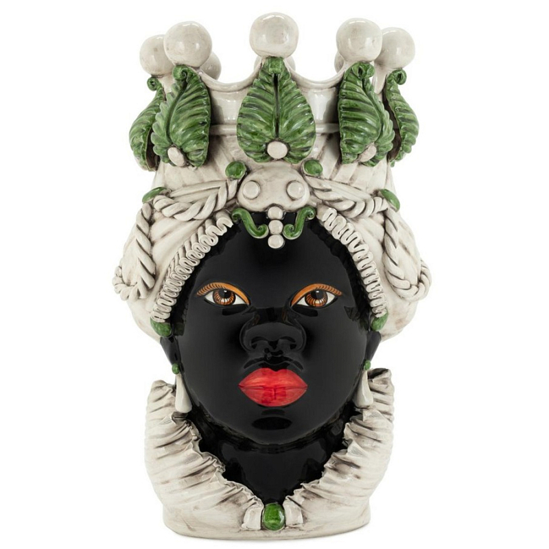 Ваза Vase Moro Lady Green Big Черный Бежевый Зеленый Ваза Vase Moro Lady Green Big Черный Бежевый Зеленый в Липецке | Loft Concept