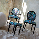 Полукресло из массива бука бирюзовое с изображением птиц и цветов Turquoise Chinoiserie Garden Chair варинант исполнения - 7 | Loft Concept в Липецке