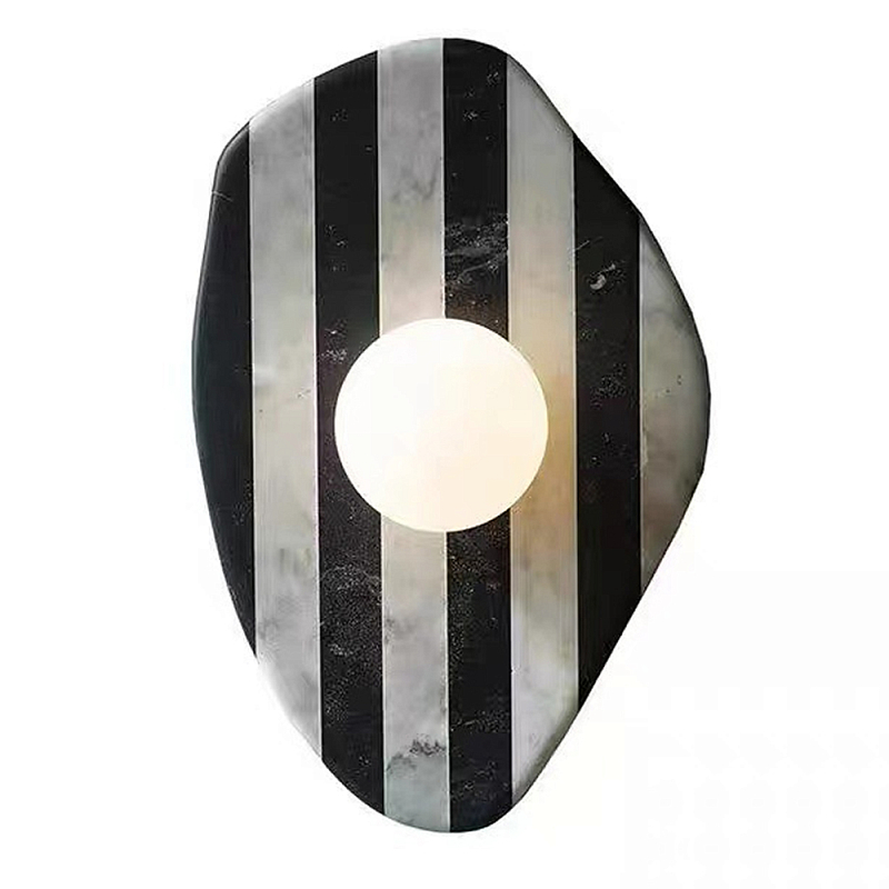 Бра полосатое из мрамора Shaw Marble Lighting Черно-белый Прозрачный Красный Бра полосатое из мрамора Shaw Marble Lighting Черно-белый Прозрачный Красный в Липецке | Loft Concept