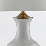 Настольная лампа белого цвета с фарфоровым основанием и латунными акцентами и тканевым абажуром Currey & Company варинант исполнения - 3 | Loft Concept в Липецке