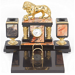 Настольный письменный набор из яшмы и долерита с декором виде льва Manager Organizer варинант исполнения - 1 | Loft Concept в Липецке