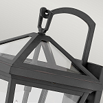 Настенный фонарь черного цвета с прозрачным стеклянным плафоном трапециевидной формы Hinkley варинант исполнения - 8 | Loft Concept в Липецке